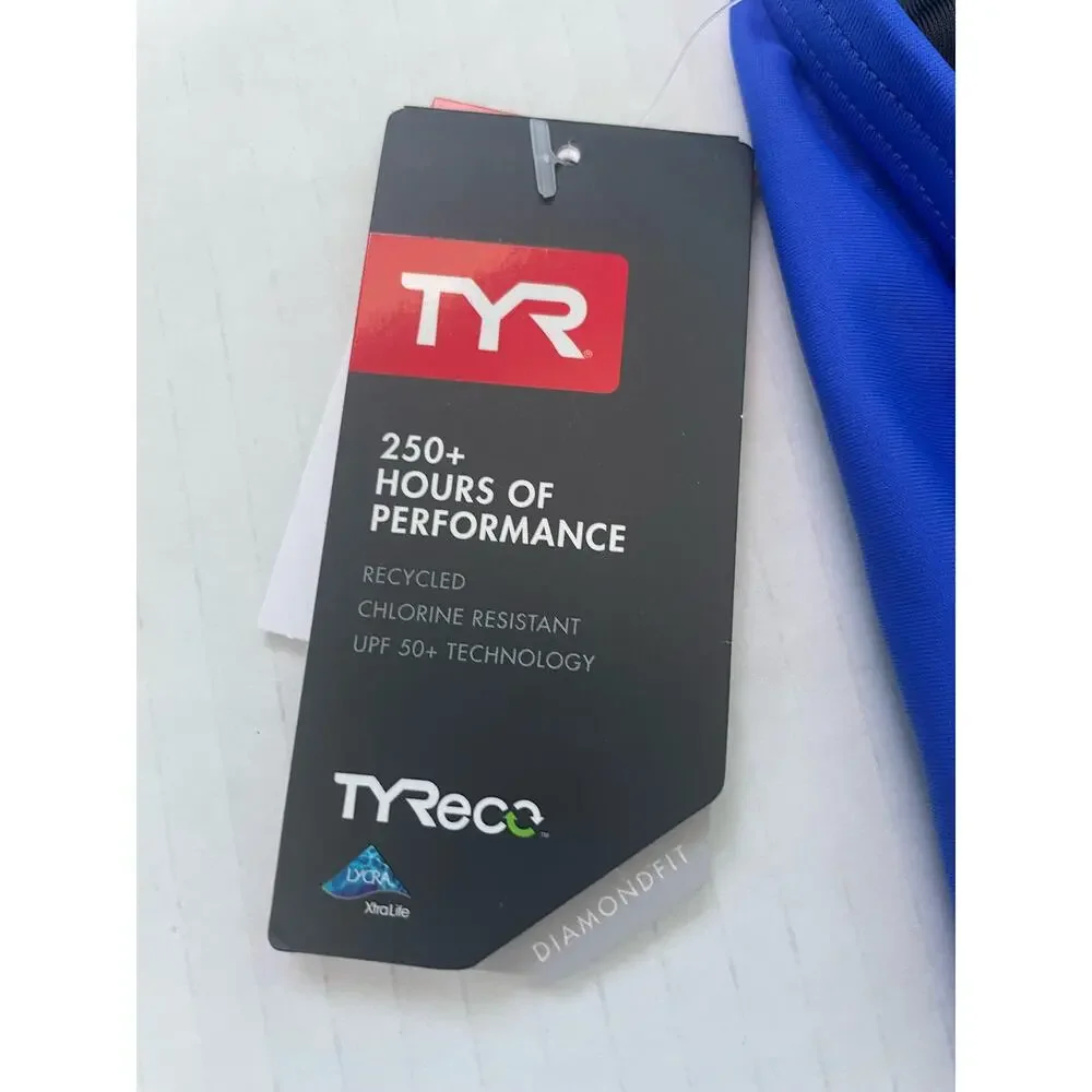 TYR Women's Tyreco Solid Diamondback Swimsuit Royal Blue Size 34 One Piece NEW - Picture 6 of 9